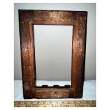 Antique Folk Art Tramp Art Wood Picture Frame with Geometric Carving
