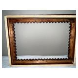 Antique Adirondack-Style Tramp Art Wood Picture Frame 22x16 in