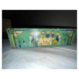 Hand Painted Folk Art Wooden Tote Tray with Decorative Handles