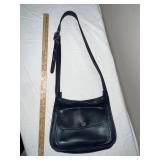 Coach Navy Leather Shoulder Bag with Adjustable Strap