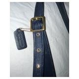 Coach Navy Leather Shoulder Bag with Adjustable Strap