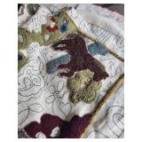 Unfinished Latch Hook Rug Project with Animal Designs