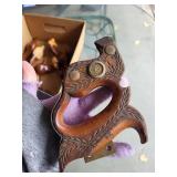 Lot of Wooden Bird Sculptures & Vintage Wood Saw Handles