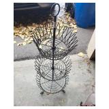 Three-Tier Metal Wire Basket Stand