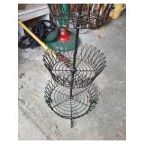 Three-Tier Metal Wire Basket Stand