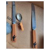 Vintage Kitchenware Lot: Molds, Cutlery, Corkscrew