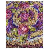 Vibrant Handcrafted Square Rug with Floral Design