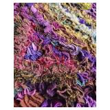 Vibrant Handcrafted Square Rug with Floral Design