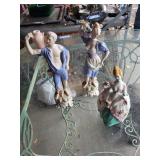 Vintage Porcelain Figurines Set & Clown Costume Sewing Pattern