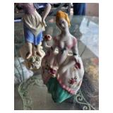 Vintage Porcelain Figurines Set & Clown Costume Sewing Pattern