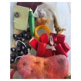 Vintage Holiday Decorations Lot - Ornaments & Card Clips