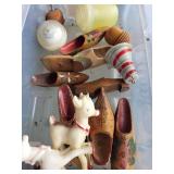 Vintage Holiday Decorations Lot - Ornaments & Card Clips