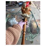 Vintage Jester Puppet Head with Wooden Handle