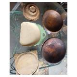 Lot of Vintage Wooden Bowls and Decorative Items