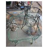 Vintage Metal Plant Stand & Achilles Carousel