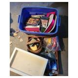 Mixed Lot: Books, Yarn, Baskets & Display Case