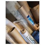 Assorted Rolls of Wrapping Paper and Materials