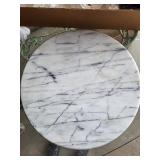 16-Inch Round Marble Slab with Assorted Books and Papers