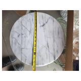 16-Inch Round Marble Slab with Assorted Books and Papers