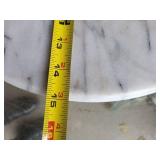 16-Inch Round Marble Slab with Assorted Books and Papers