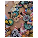 Vintage Buttons & Patches Lot with Risdon Self-Cover Buttons