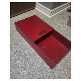 Vintage Red Wooden Waste Basket with Patent Pending Label