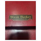 Vintage Red Wooden Waste Basket with Patent Pending Label