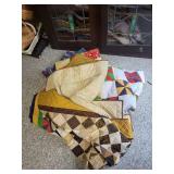 Lot of Colorful Patchwork and Applique Quilts