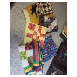 Lot of Colorful Patchwork and Applique Quilts