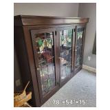 Antique Arts & Crafts Cabinet with Stained Glass Doors - 78"x54"x15"