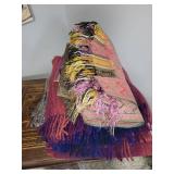 Lot of Vintage Woven Patterned Blankets and Throws