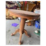 Antique Wooden Pedestal Table with Claw Feet