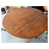 Antique Wooden Pedestal Table with Claw Feet