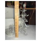 Clear Glass Christmas Tree with Star Topper and Parts