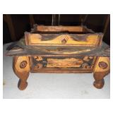 Antique Sewing Box with Parquetry Inlay Missing Tufted Top Box includes Drawer