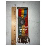 Vintage Knights of Pythias Ribbon Argyle Lodge No. 182 Sheffield Iowa