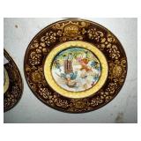 Set of 4 Vintage Majolica Pottery Decorative Embossed Ceramic Plates