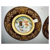 Set of 4 Vintage Majolica Pottery Decorative Embossed Ceramic Plates
