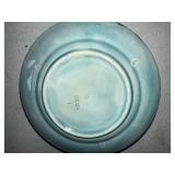 Set of 4 Vintage Majolica Pottery Decorative Embossed Ceramic Plates