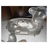 Vintage Aluminum Duck & Lamb Cake Baking and Candy Molds Set