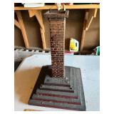 Vintage Cast Iron Brick-Style Decorative Column Base Stand