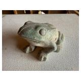 Vintage Cast Iron Frog Statue Garden Decor