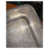 Vintage Silver Engraved Serving Tray 1966 Award