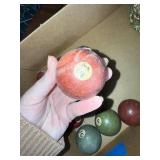 Vintage Pool Balls & Colorful Cat