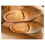Vintage 1912 Carved Wooden Clogs with Intricate Design