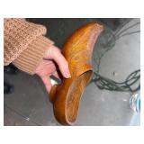 Vintage 1912 Carved Wooden Clogs with Intricate Design