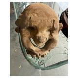 Vintage Wooden Table Lamp and Stone Sculpture