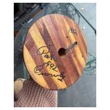 Vintage Wooden Table Lamp and Stone Sculpture