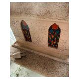 Vintage Glitter Church with Nativity Figures and Lights