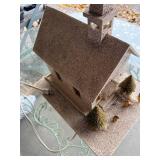 Vintage Glitter Church with Nativity Figures and Lights